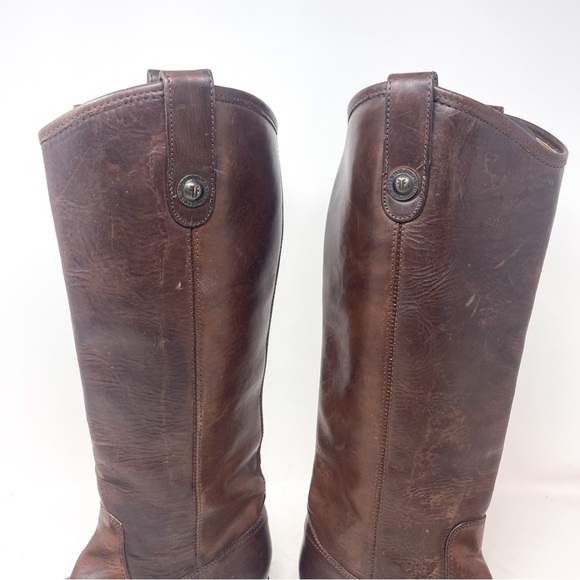 FRYE WOMEN'S MELISSA BUTTON RIDING BOOTS - ROUND TOE brown size 6.5 - Picture 7 of 12